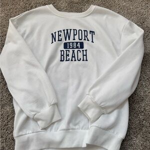 White Newport Beach Sweatshirt